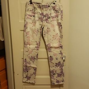 AE low rise floral print skinny jeans size 12